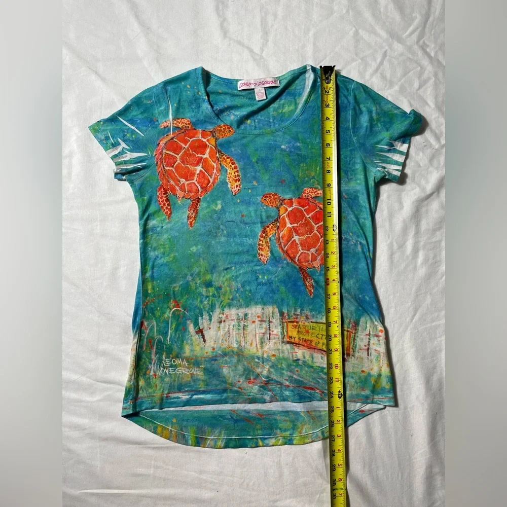 Leoma Lovegrove Art to wear Sea Turtles Doublesided t shirt womens size S - Picture 4 of 6